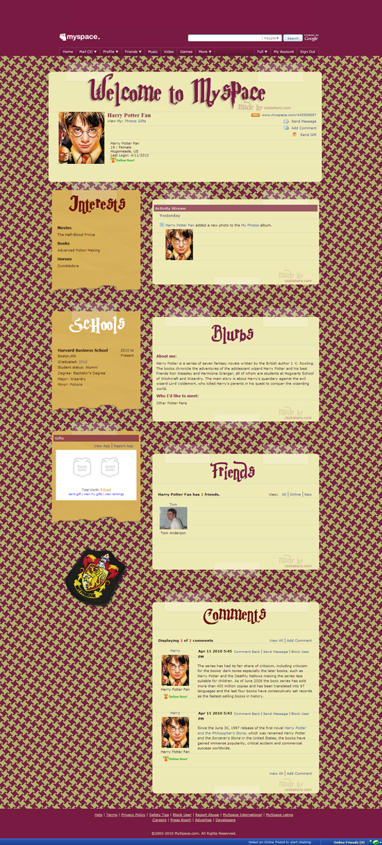 MySpace CSS Tutorial MySpace CSS Tutorial