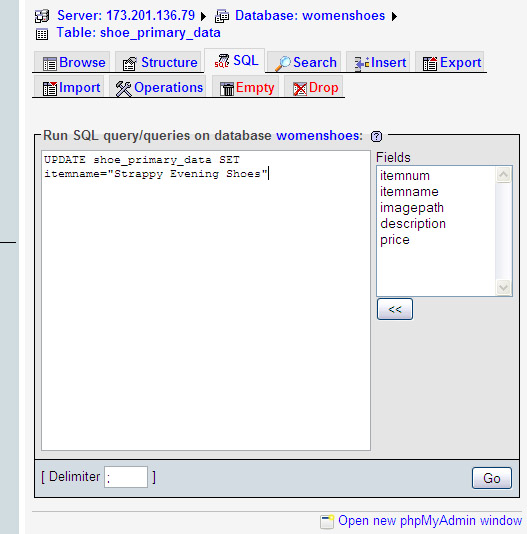 Initializing MySQL field