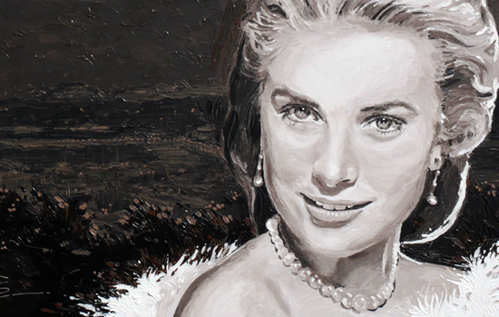 Oil Painting with Palette Knife in Sepia<br><em>Grace Kelly by Peter Engels</em><br>© 2012 Copyright www.cssrule.com All Rights Reserved