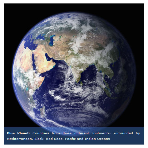Earth with Blue Transparent Caption